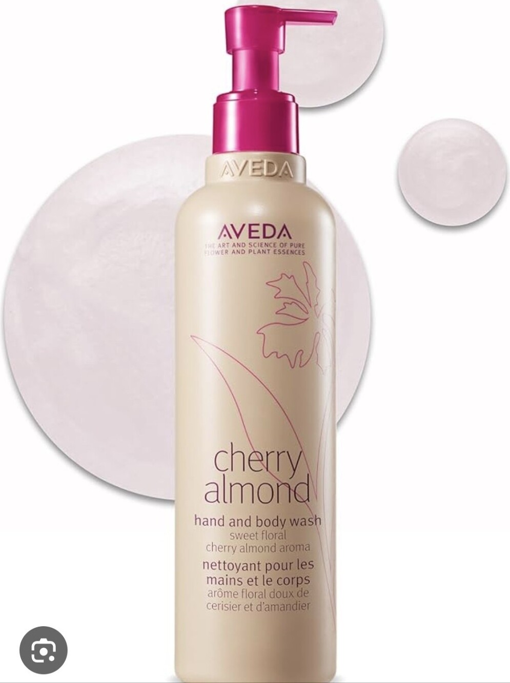 AVEDA Cherry Almond Hand & Body Wash - Pink and Cream Pump Bottle